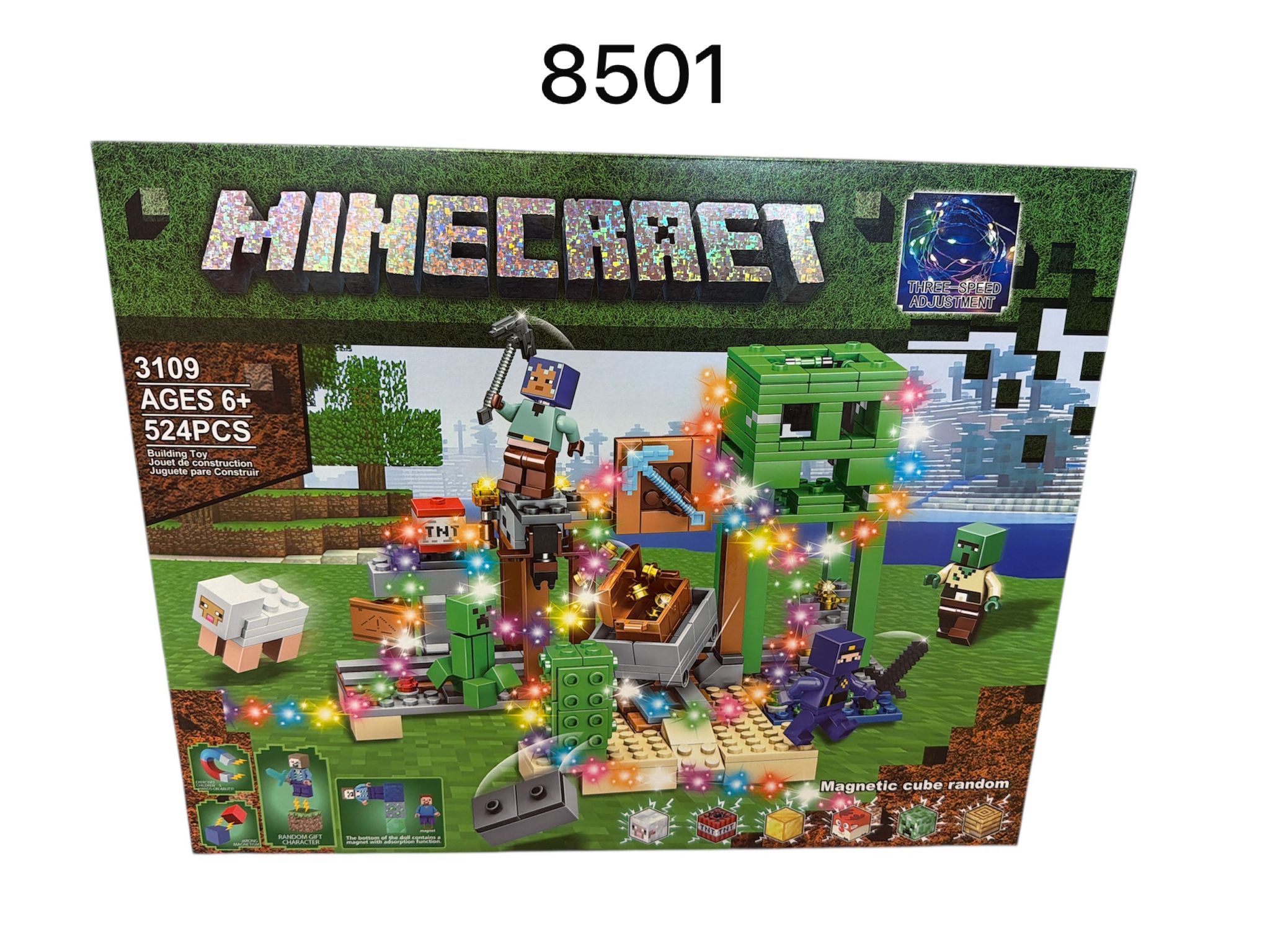 KLOCKI MINECRAFT MAGNETYCZNY LODOWE 524 PCS.