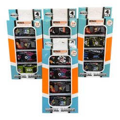 ZESTAW AUTA METAL RACING 4 SZTUK DLA DZIECI.