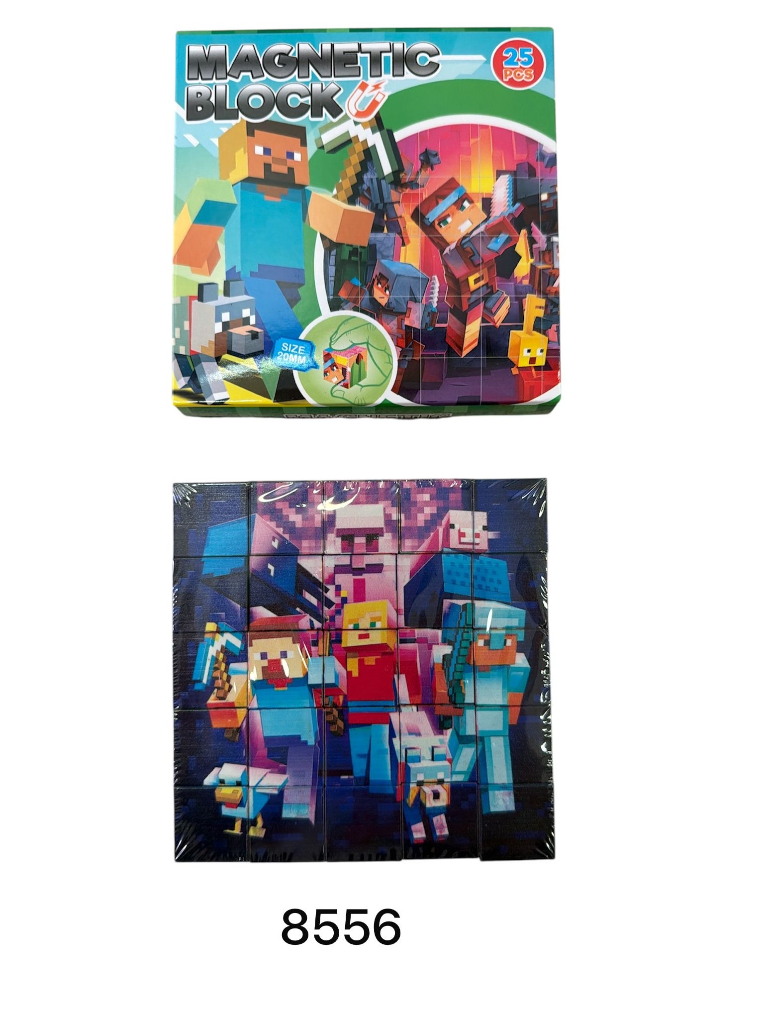 KLOCKI MAGNETYCZNE MINECRAFT 25 ELEMENTÓW DLA DZIECKA.