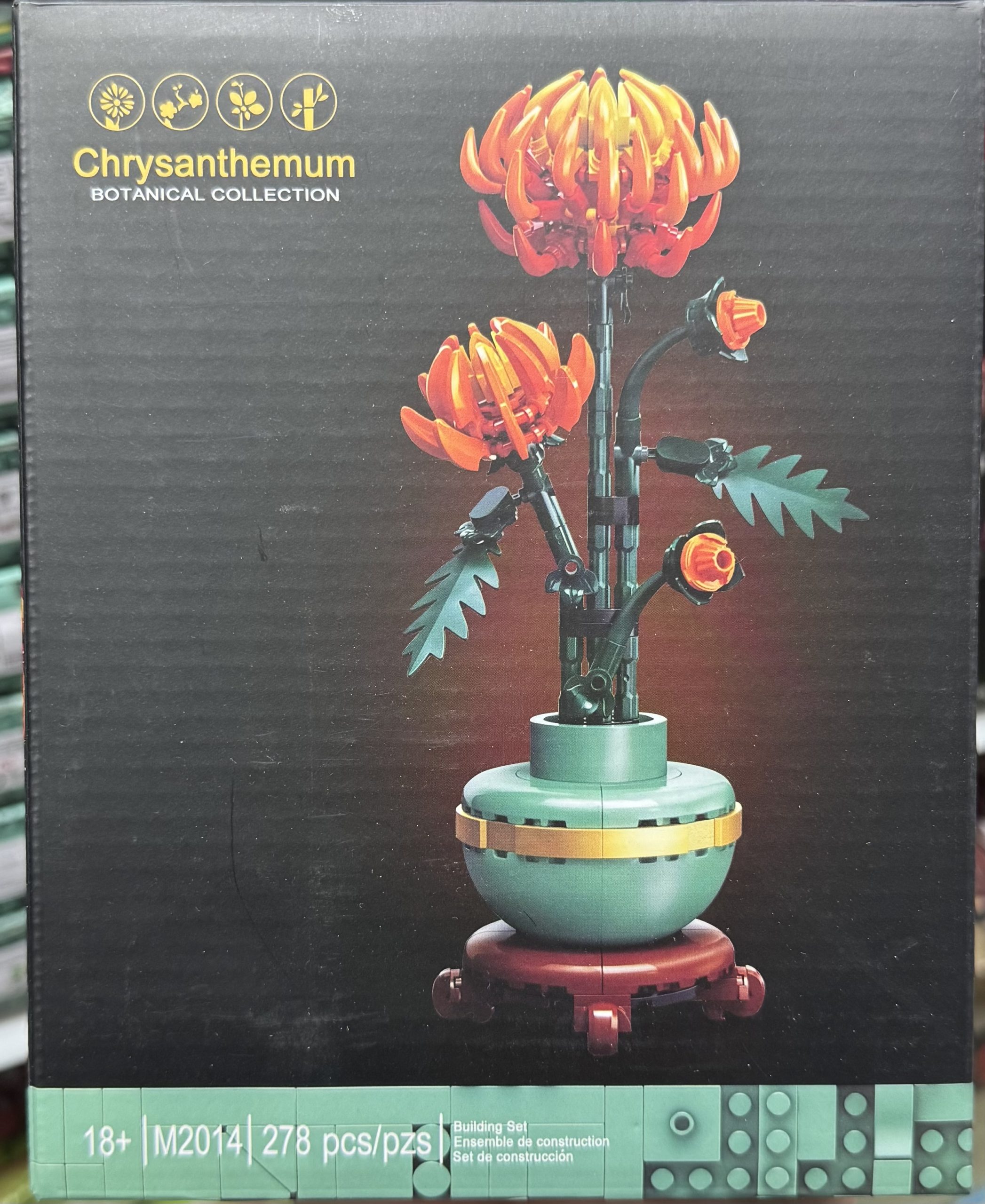 KLOCKI KWIATY CHRYSANTHEMUN 278 ELEMENTY.