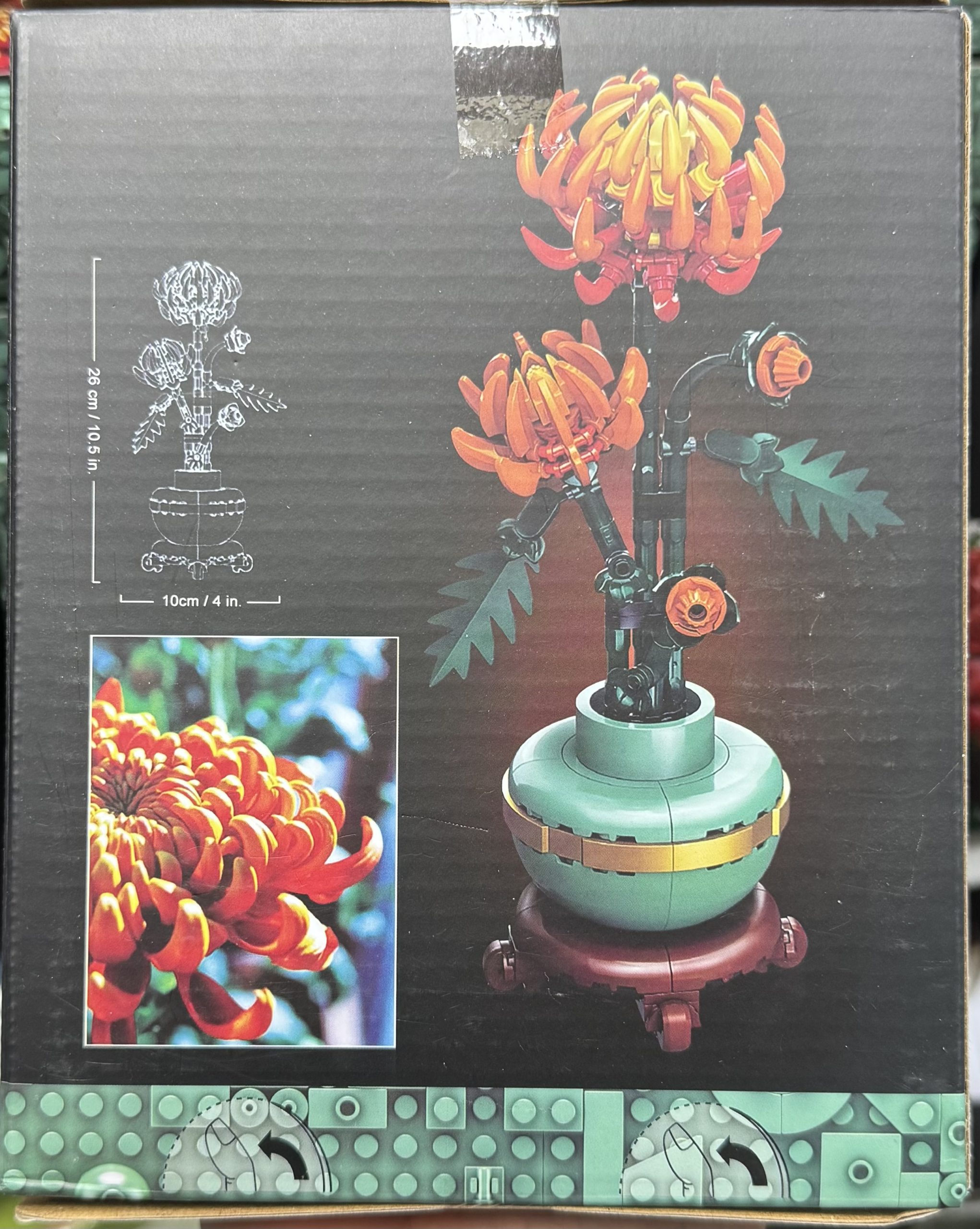 KLOCKI KWIATY CHRYSANTHEMUN 278 ELEMENTY. - obrazek 2