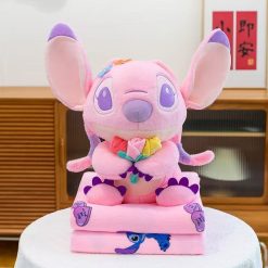 PLUSZOWA MASKOTKA STITCH Z KOCEM-40CM DLA DZIECI.