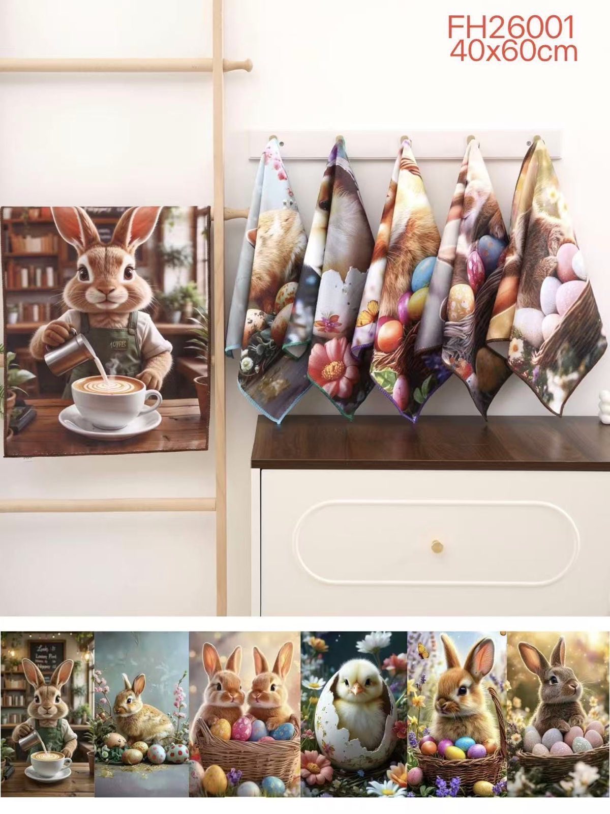 ŚCIERKI W MIKROFIBRA WIELKANOCNE 40/60CM.