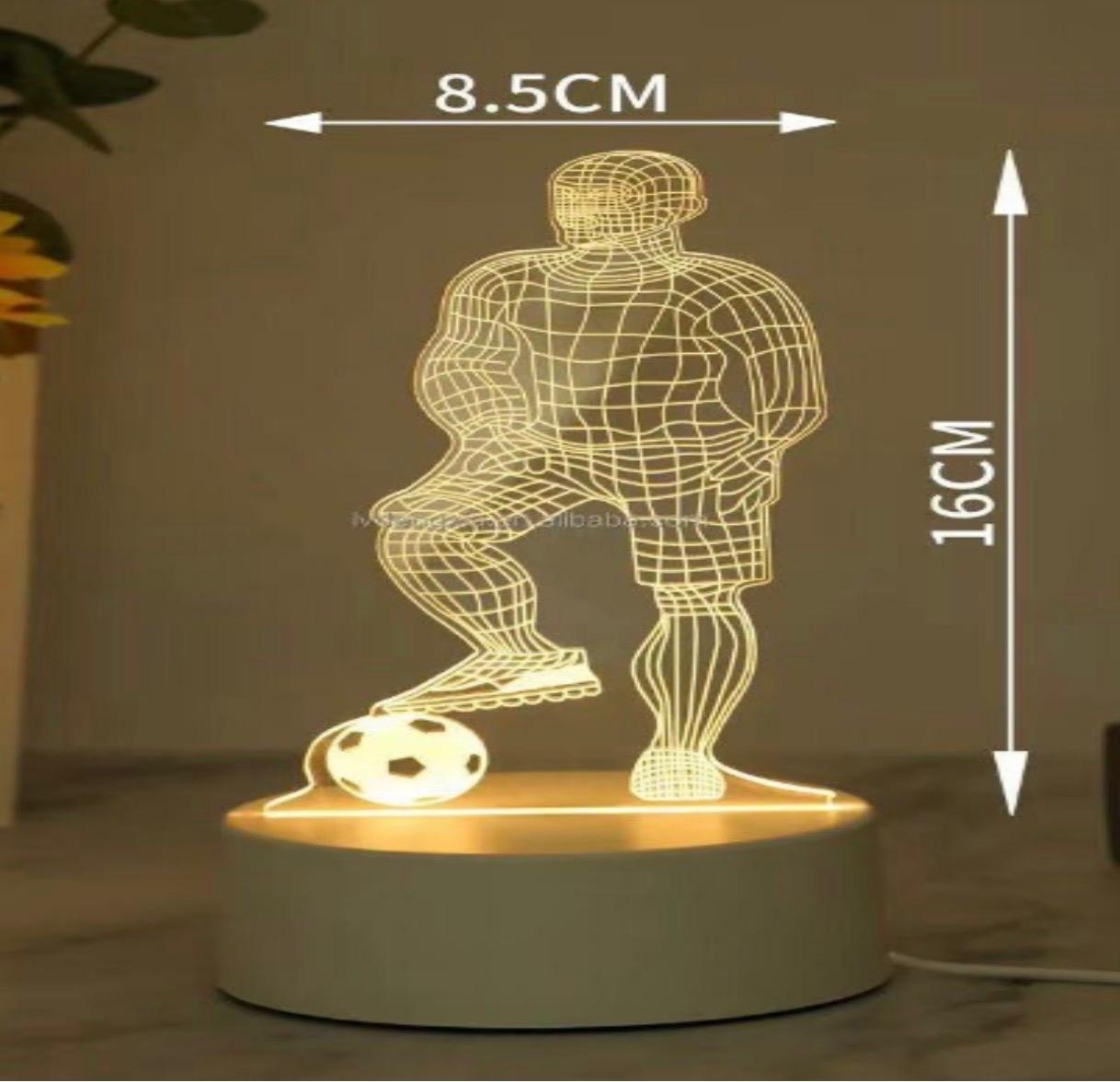 LAMPKA LED 3D PIŁKARSKA NOŻNA.