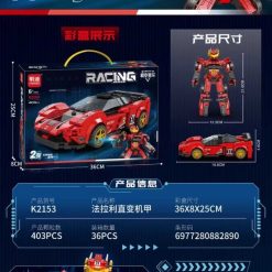 KLOCKI AUTO SPORTOWY 403 PCS DLA DZIECI.