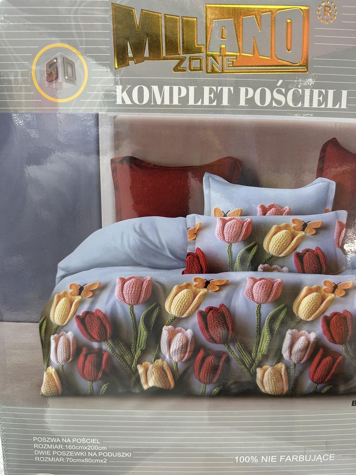 KOMPLET POŚCIELI 3D- 3 CZĘŚCIOWY 160/200CM.