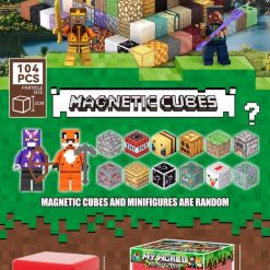 KLOCKI PUZZLE MAGNETYCZNE MINECRAFT TNT 104 PCS.