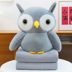 MASKOTKA PODUSZKA Z KOCEM SOWA 3W1 50CM.