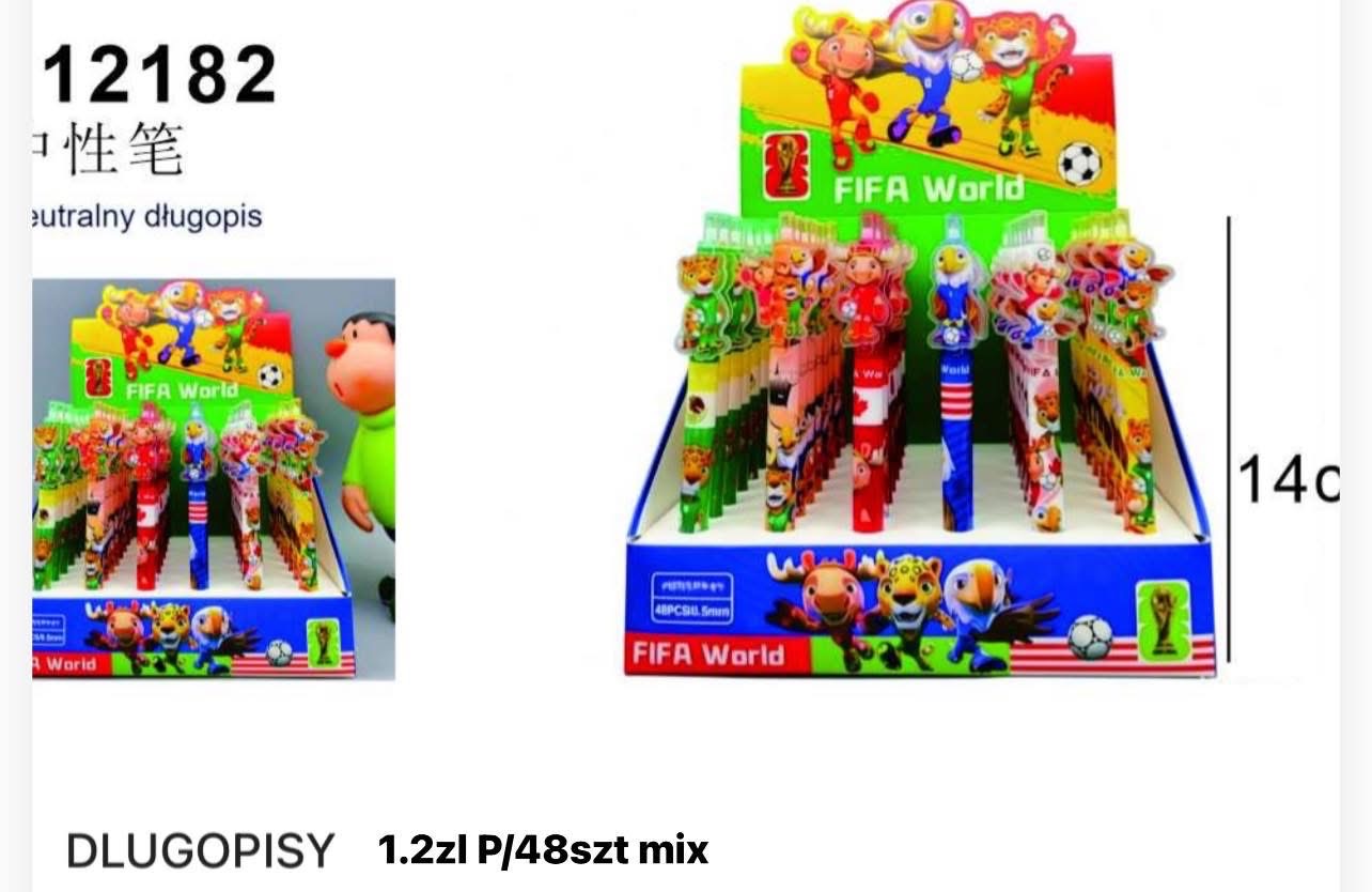 DŁUGOPISY FIGURKI PIŁKARSKIE FIFA WORLD.