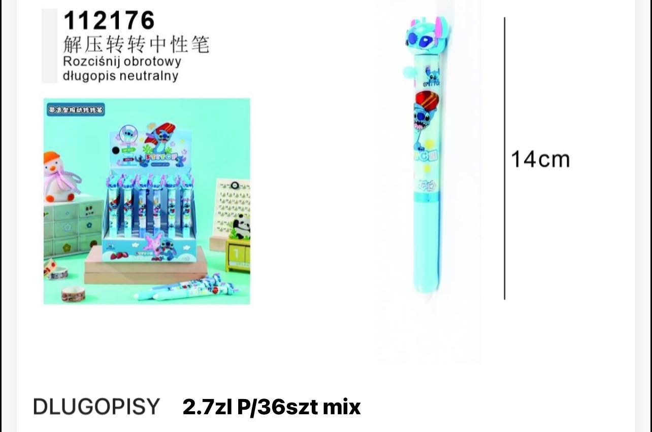 DŁUGOPISY FIGURKI STITCH