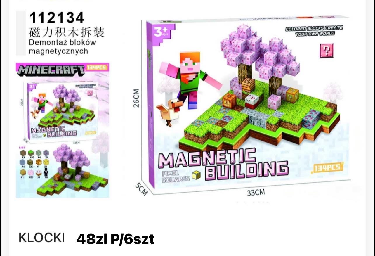 KLOCKI DEMONTAŻ BLOKÓW MAGNETYCZNYCH 134PCS.