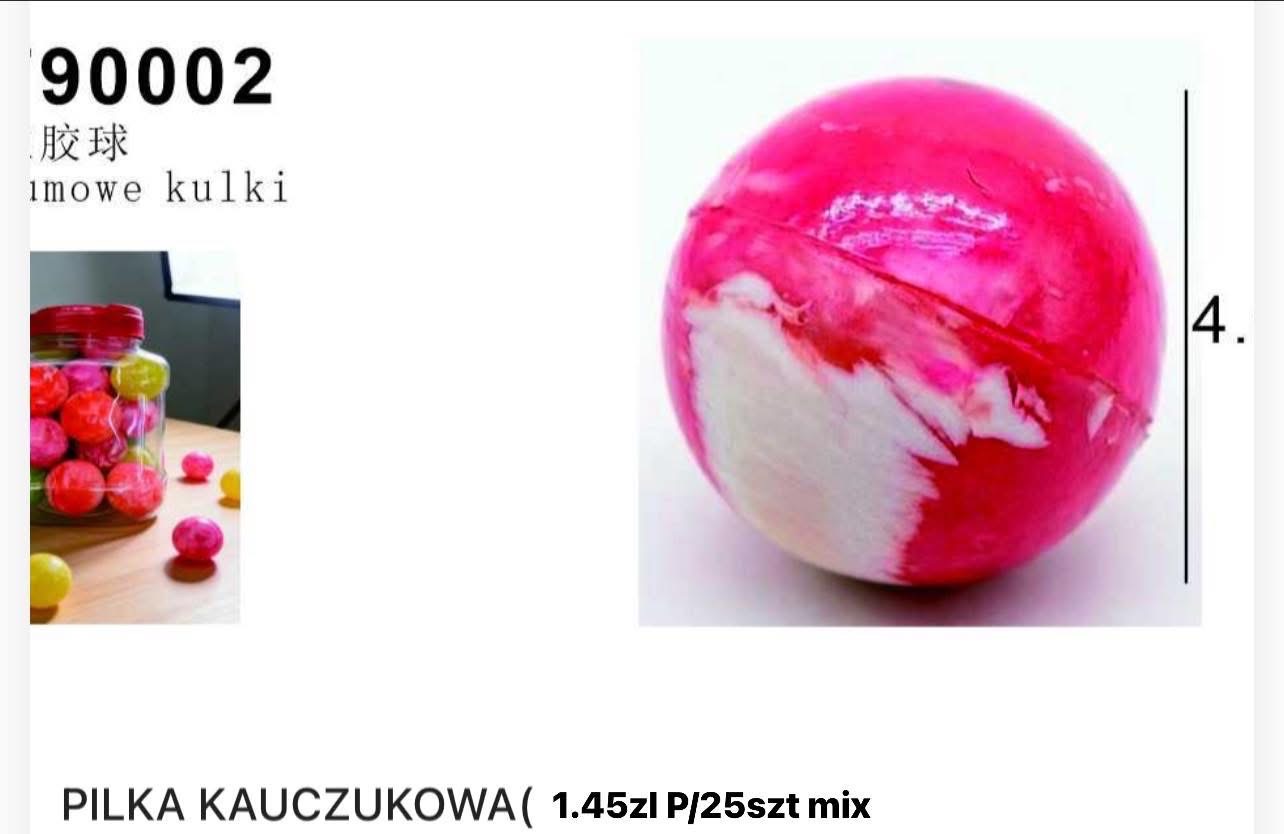 PIŁKA KAUCZUKOWA KULKA KAUCZUK KOLOROWA 25PCS.