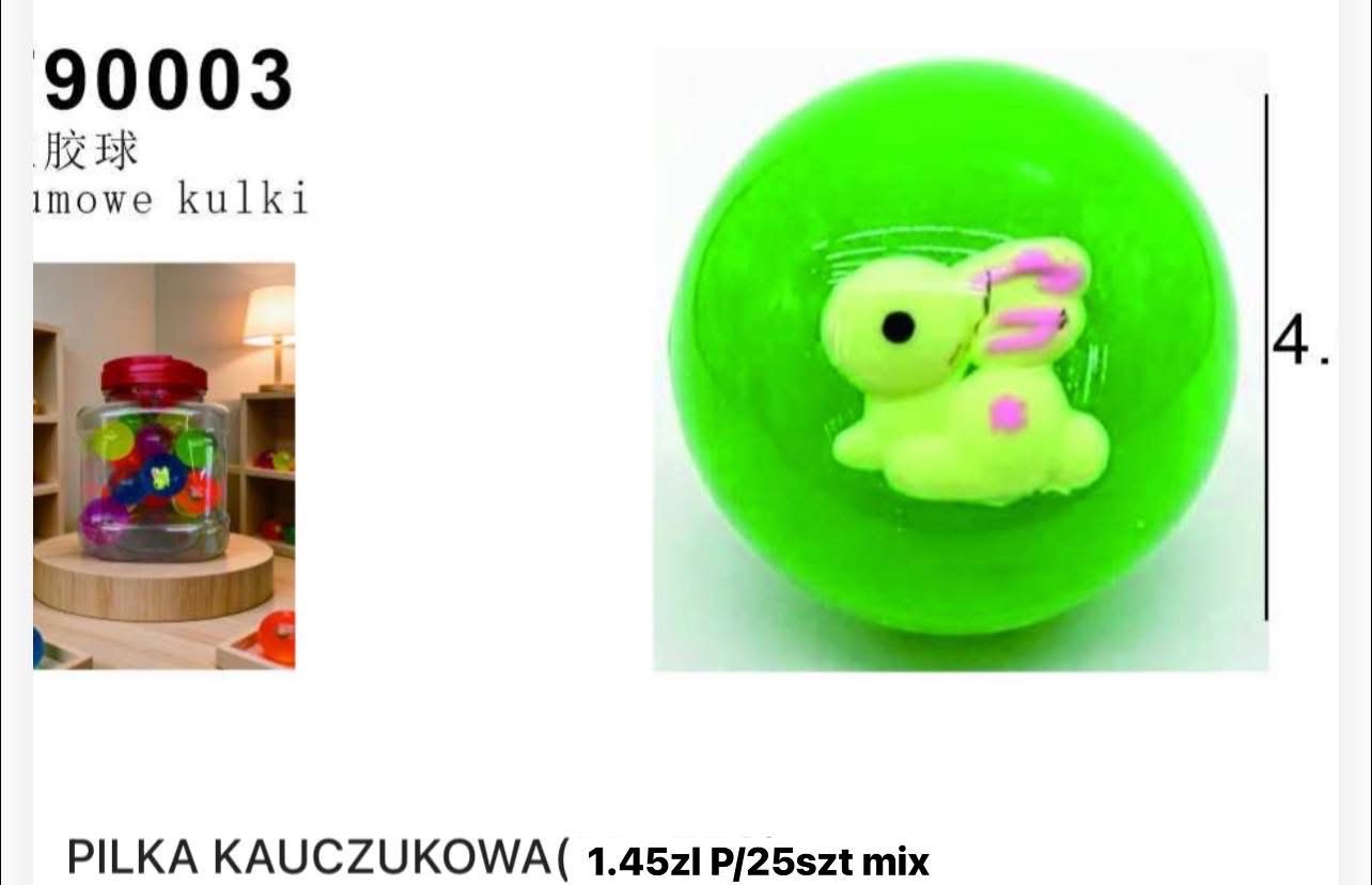 PIŁKA KAUCZUKOWA KULKA KAUCZUK KOLOROWA 25PCS.