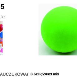 PIŁKA KAUCZUKOWA KULKA KAUCZUK KOLOROWA 12PCS.
