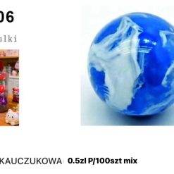 PIŁKA KAUCZUKOWA KULKA KAUCZUK KOLOROWA 100 SZTUK.