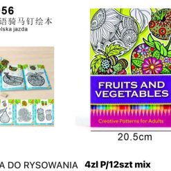 KSIĄŻKA FRUITS & VEGETABLES DO NAUKI RYSOWANIA.