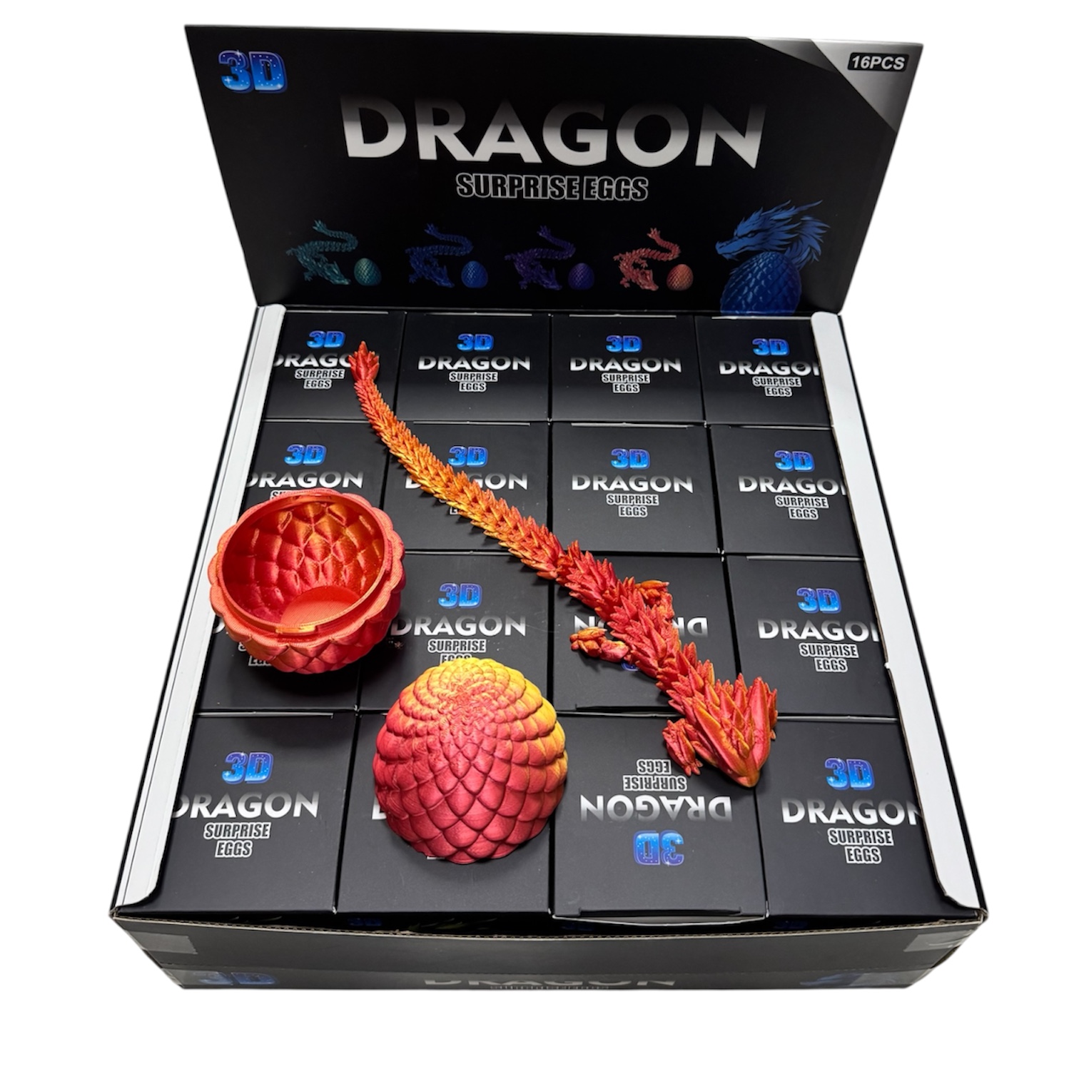 FIGURKA SMOK 3D W JAJKU 40CM DLA DZIECI. - obrazek 2