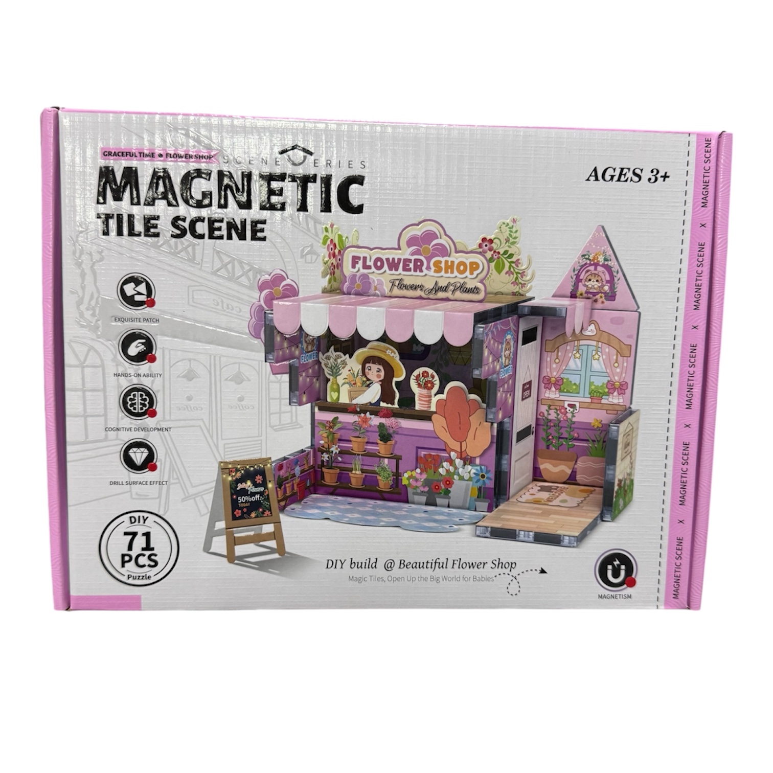 ZESTAW KLOCKI MAGNETYCZNE DLA DZIECI 71 ELEMENTÓW.