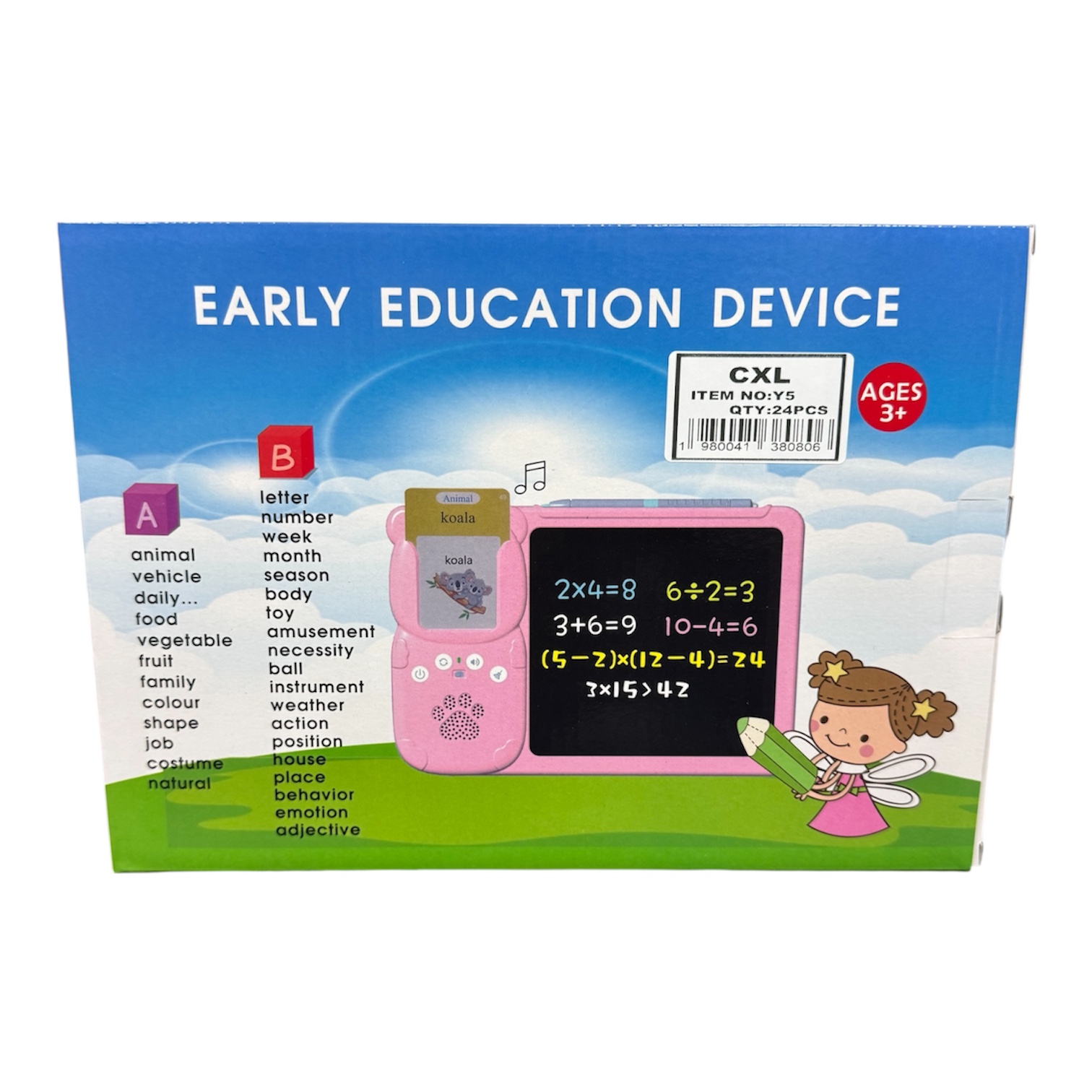 NAUKA ANGIELSKIEGO CZYTNIK KART SŁÓWKA TABLET ZNIKOPIS DO RYSOWANIA 3+ - obrazek 2