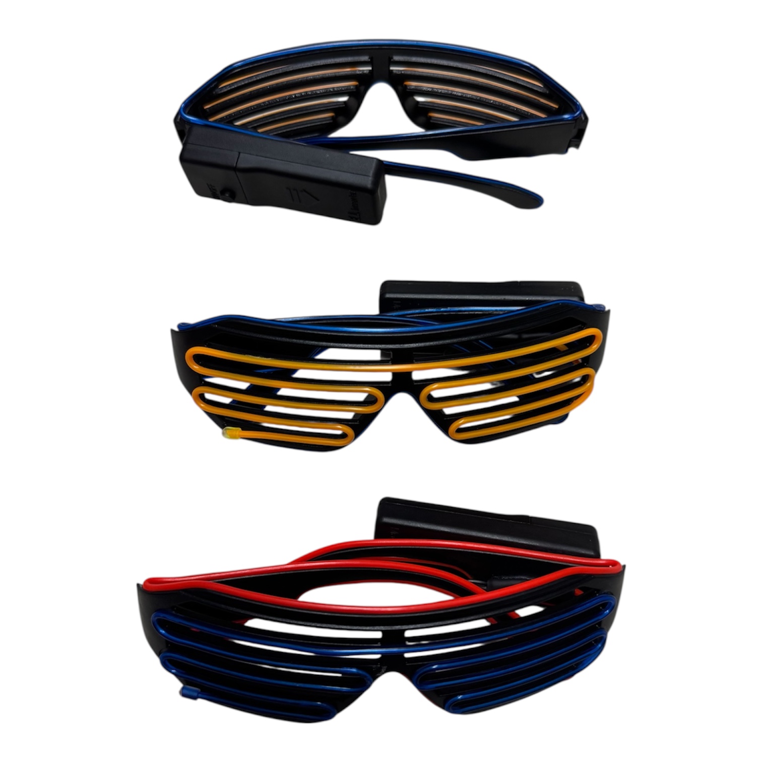 OKULARY ŚWIECĄCE LED ŻALUZJE IMPREZOWE DISCO. - obrazek 2