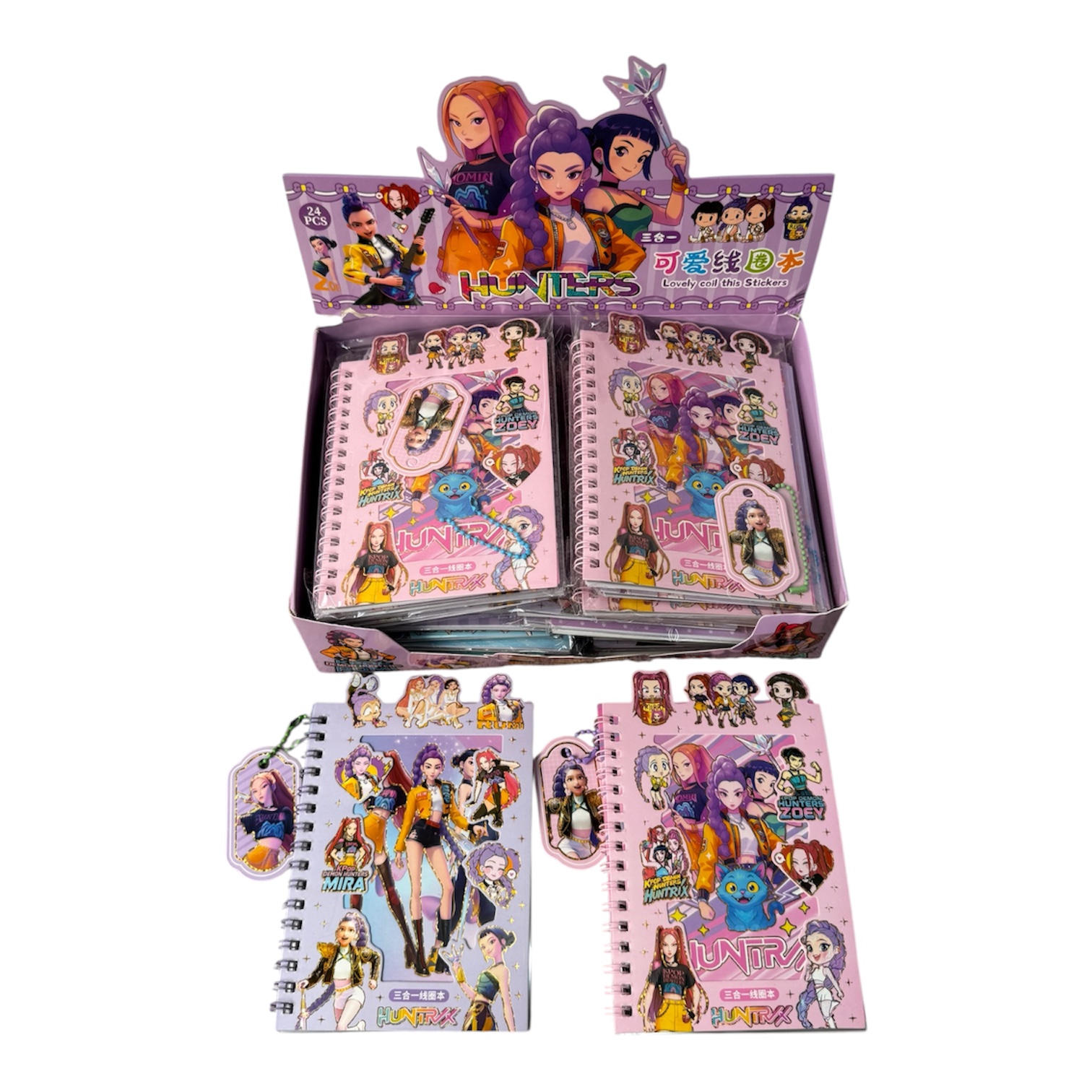 ZESTAW NAKLEJKI CUTE STICKER i NOTES KPOP DEMON HUNTERS DLA DZIECI.