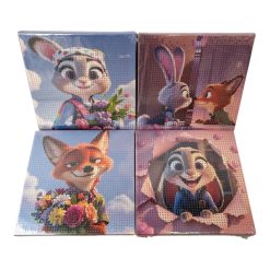 ZESTAW OBRAZ 5D WYKLEJANKA HAFT DIAMENTOWA ZOOTOPIA 20X20CM.