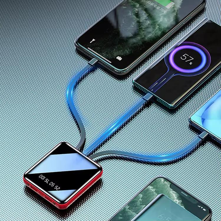 POWERBANK 20000 mAh USB + KABLE DO ŁADOWANIA USB TYP-C LIGHTNING MICRO-USB - obrazek 3