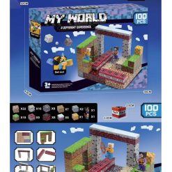 KLOCKI MY WORLD MAGNETYCZNY 100 ELEMENTÓW.