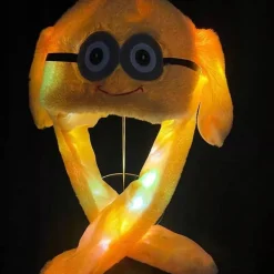 CZAPKA LED MINIONEK RUCHOME USZY STRÓJ.