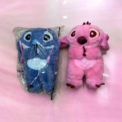 MASKOTKA STITCH ODDYCHAJĄCA SZUMIĄCA NIEBIESKI i RÓŻOWY 30CM.