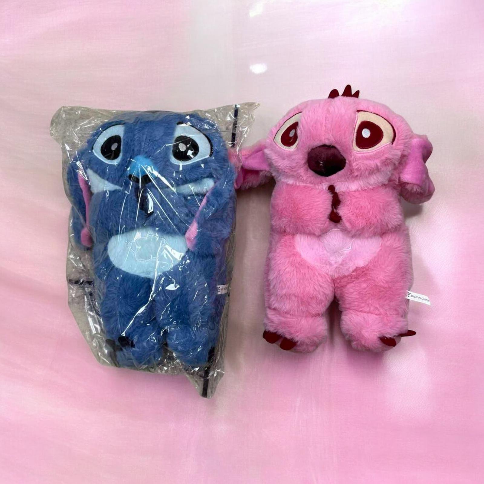 MASKOTKA STITCH ODDYCHAJĄCA SZUMIĄCA NIEBIESKI i RÓŻOWY 30CM.