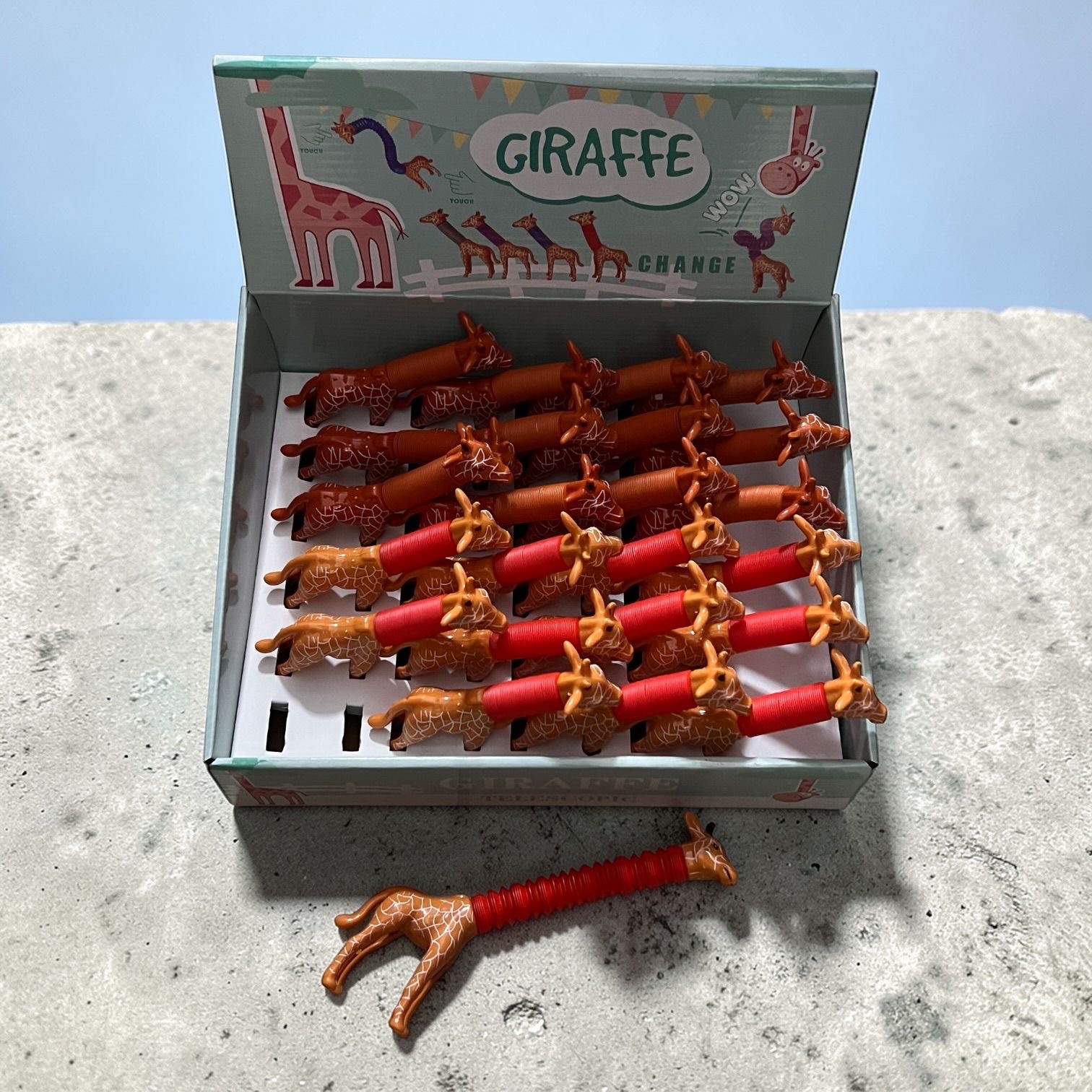 RURKI SENSORYCZNE ŻYRAFA ŚWIECĄCE DLA DZIECI.