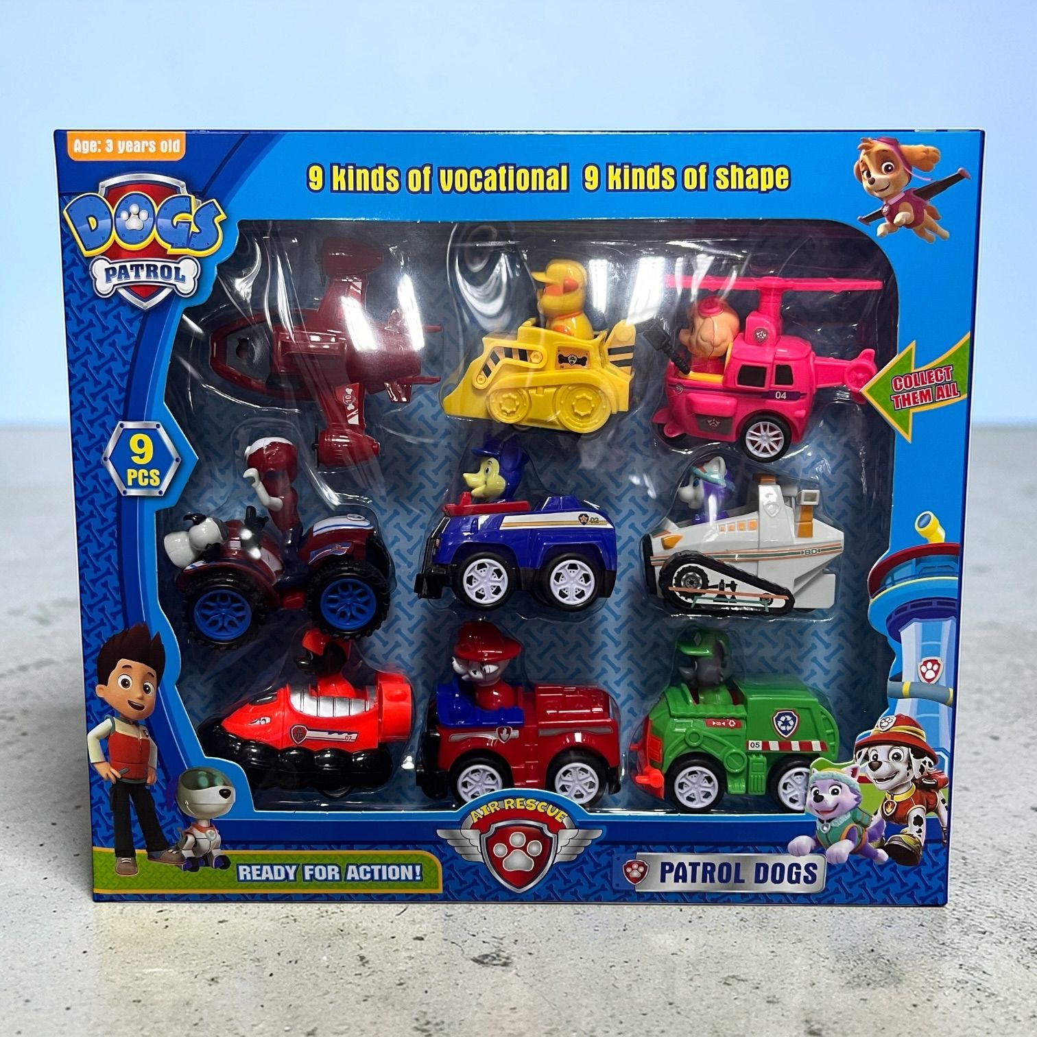 ZESTAW AUTO FIGURKI PSI-PATROL DLA DZIECI 9PCS.