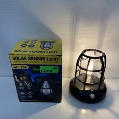 LAMPA SOLARNA KEMPINGOWA LED OKRĄGŁA Z CZUJNIKIEM i USB.