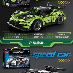 KLOCKI SAMOCHÓD RC AUTO SPORTOWE  ZDALNIE STEROWANE 369 EL.