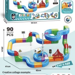 TOR ELEKTRYCZNY KOLEJKA KLOCKI MAGNETYCZNE POCIĄG ANTYGRAWITACYJNY 90 EL.