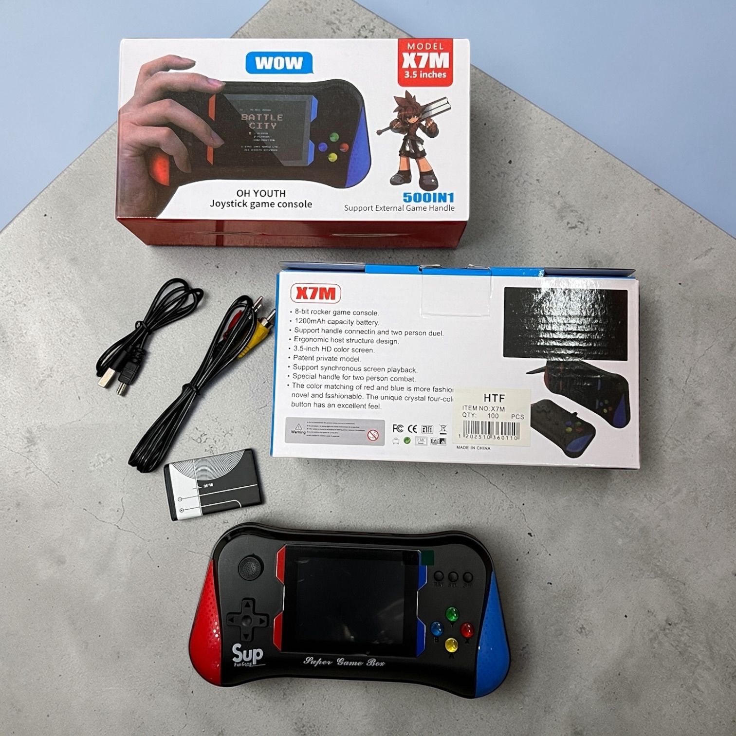 KONSOLA PRZENOŚNA DO GIER RETRO 500 GIER TV EKRAN 3,5 CALA.