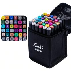 MARKERY DWUSTRONNE ALKOHOLOWE W ETUI ZESTAW 36 SZTUKI.
