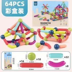 KLOCKI MAGNETYCZNE KONSTRUKCYJNE ZETAW 64 PCS.