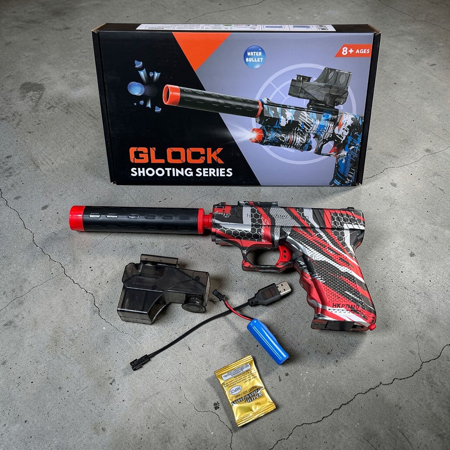 PISTOLET AUTOMATYCZNY NA KULKI ŻELOWE WODNE.