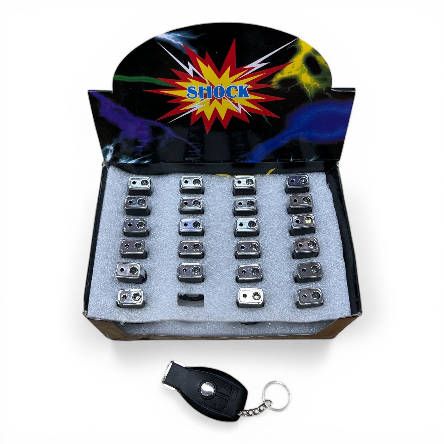 BRELOK PILOT SAMOCHODOWY LATARKA LED RAZI PRĄDEM 2W1.