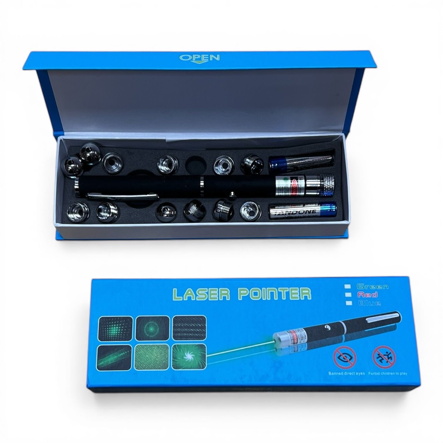 WSKAŹNIK LASEROWY POINTER LASER ZIELONY BATERIA.