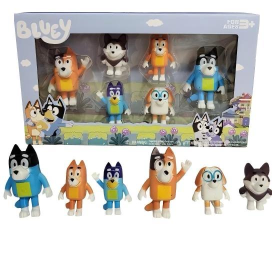 ZESTAW FIGURKI BLUEY 6 SZTUK.