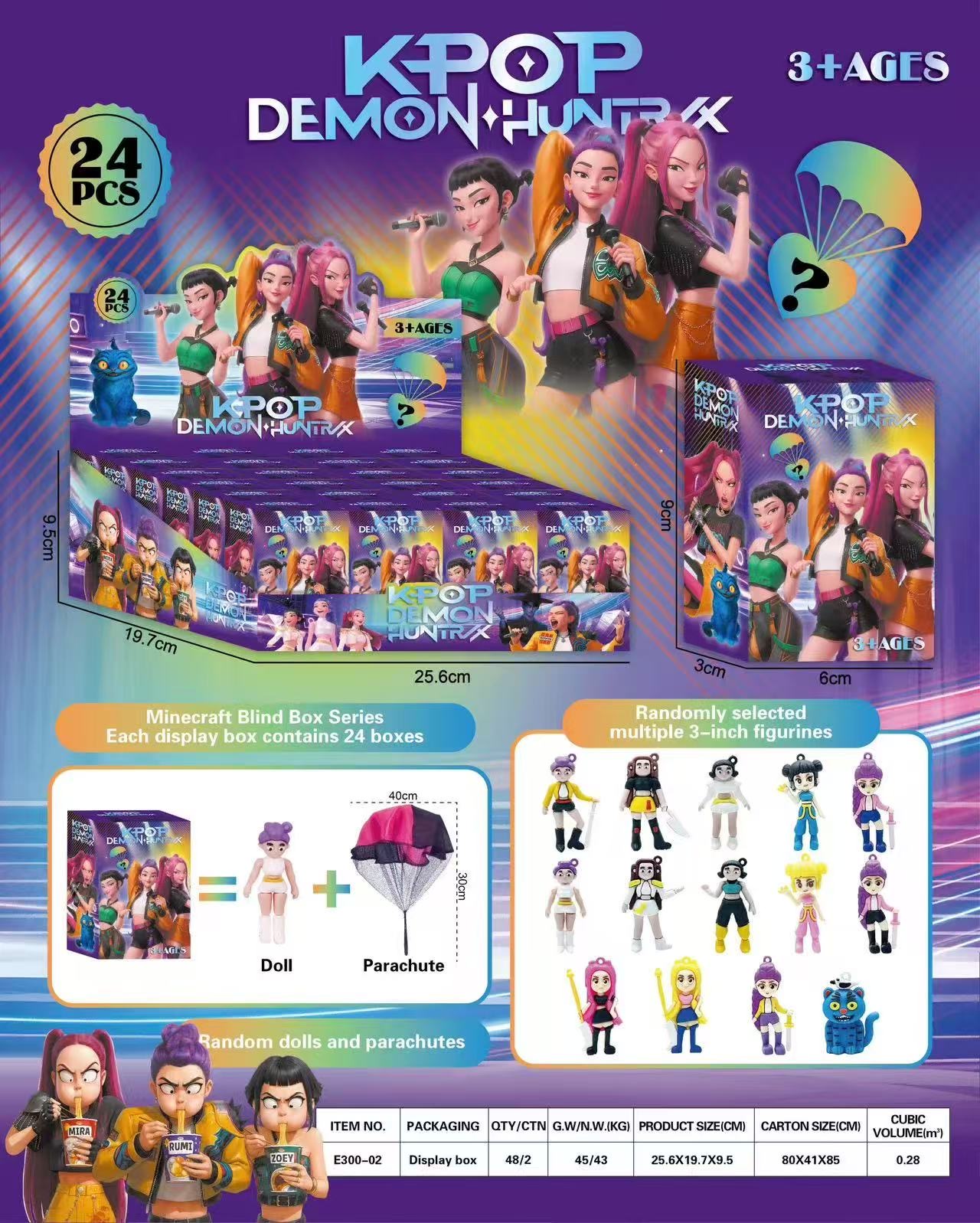 FIGURKI i SPADOCHRON K-POP DEMON HUNTERS DLA DZIECI.