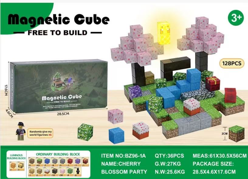 KLOCKI MAGNETYCZNE MINECRAFT 128PCS.