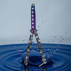 NÓŻ MOTYLKOWY TRENINGOWY SKŁADANY TĘPY DO ĆWICZEŃ BLOKADA.