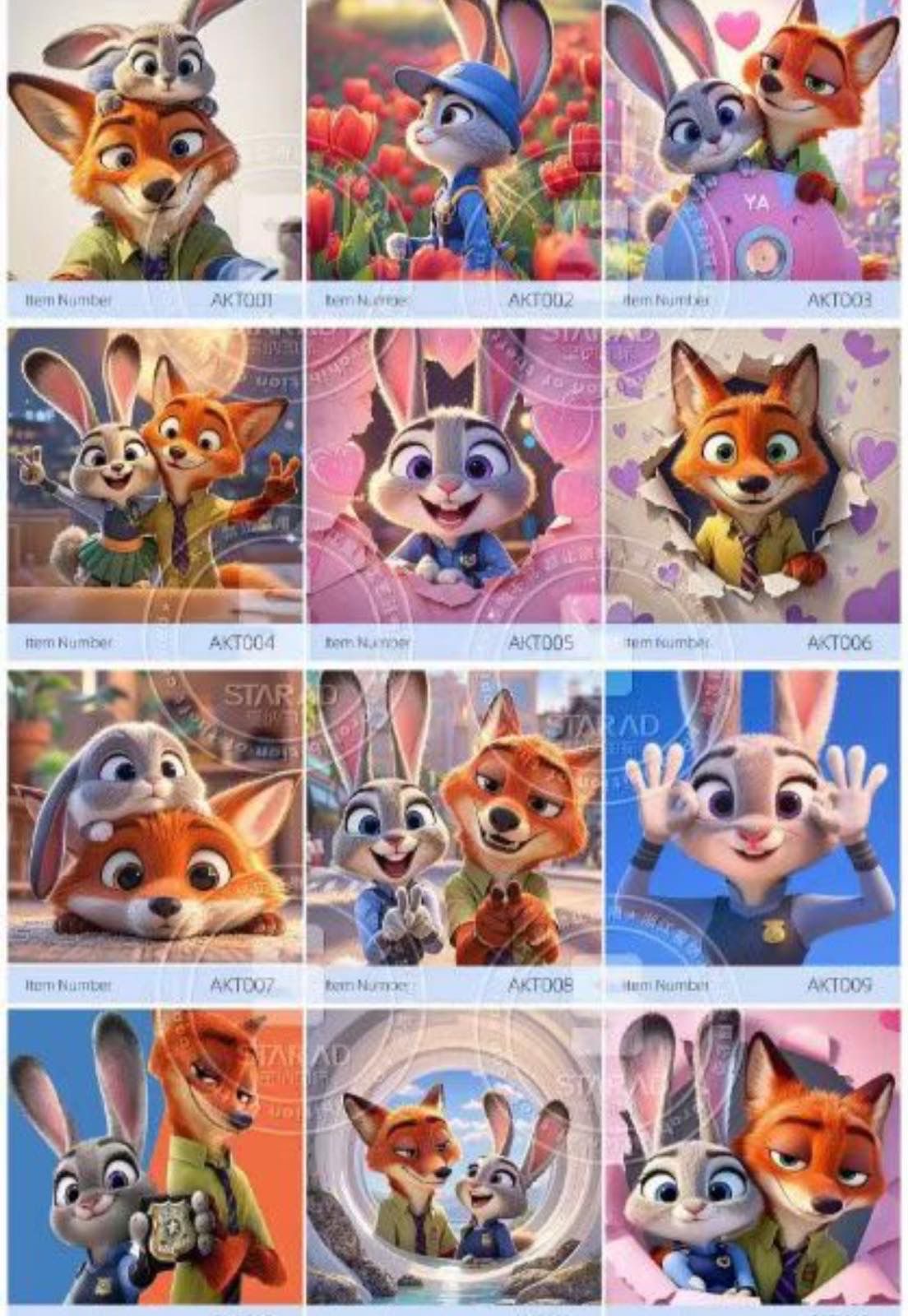 DIAMENTOWY HAFT OBRAZY ZOOTOPIA DLA DZIECI 20x20CM.