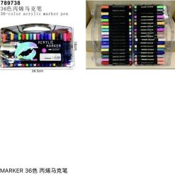 ZESTAW MARKER AKRYLOWE 36PCS COLOR.