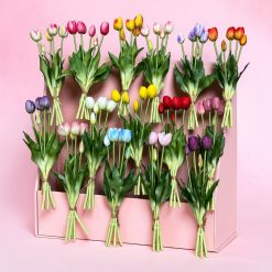 SZTUCZNE KWIATY TULIPANY SILIKONOWE BUKIET JAK ŻYWE GUMOWE.