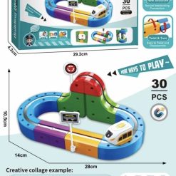 TOR ELEKTRYCZNY KOLEJKA KLOCKI MAGNETYCZNE POCIĄG ANTYGRAWITACYJNY 30 EL.